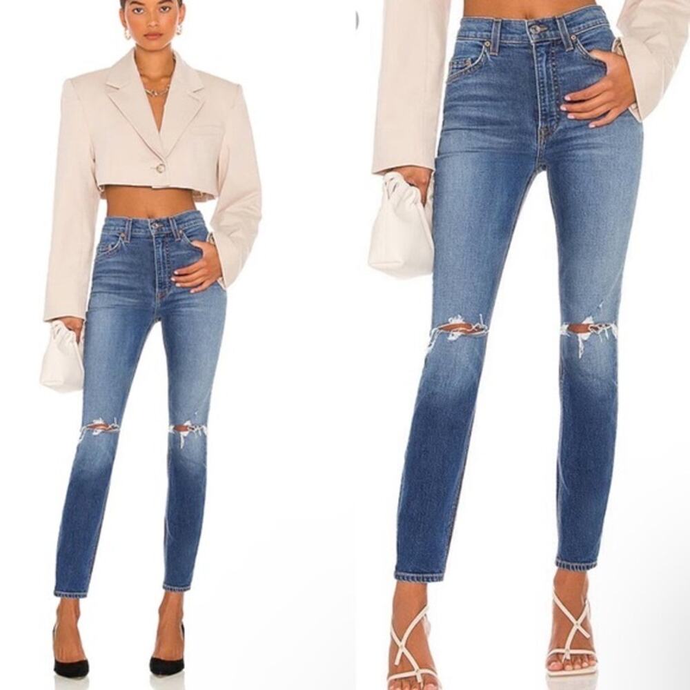✨2/$30✨ Grlfrnd The Kendall High Rise Distressed Skinny Jeans Size 26